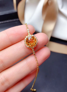 18k纯银黄金色手链