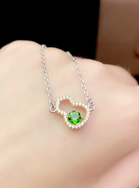 小葫芦镀18k圆形银饰空托