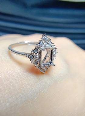 925银戒指空托长方5*7