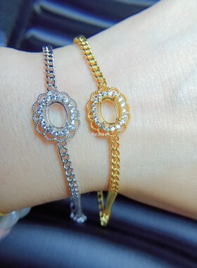 S925纯银手链椭圆形6*8