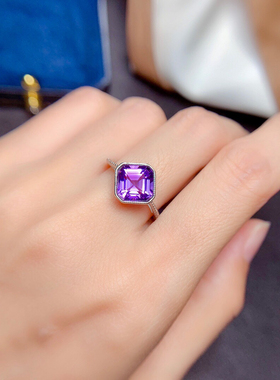 简约女式包镶 S925银镀18K白金玫瑰金黄金色 空托方8/10mm女镶钳