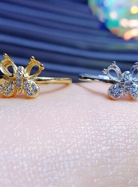 925银戒指空托水滴形3*5活口