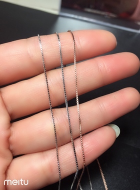 镀白金细款厘米盒子链