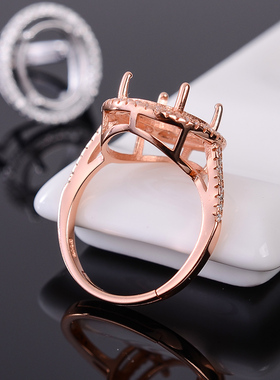 精工免费代镶石925戒托纯银18K