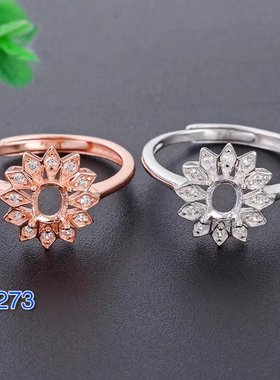 精工纯银镀18k白金女戒