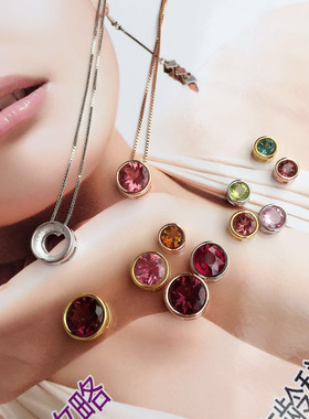 泡泡款锁骨坠925纯银18K白金镀圆