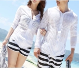 Пляжная куртка для влюбленных, купальник, одежда для защиты от солнца, большой размер