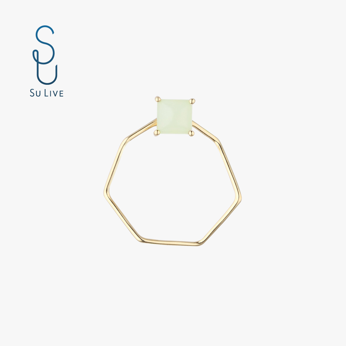 su live18k金七角原创设计温婉戒指 sulive戒指/指环