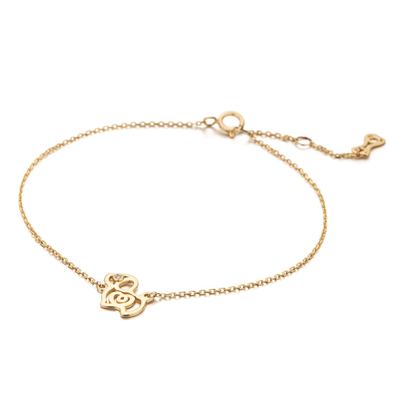 su live素原18k金细女小狗手链 sulive手链