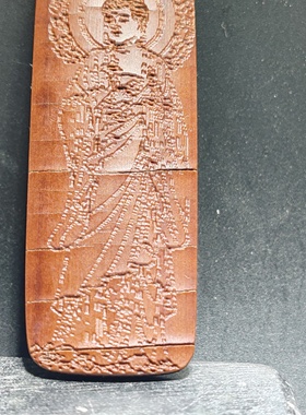 手工竹制工艺品老竹子竹黄片阿弥陀佛佛牌吉祥如意转运书签282号