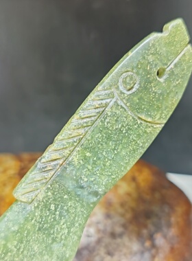 和田玉青玉年年有鱼吊坠挂件挂饰841号
