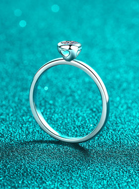 S925纯银女戒简约时尚大气日常通勤高级感莫桑石泡泡戒指莫桑钻婚