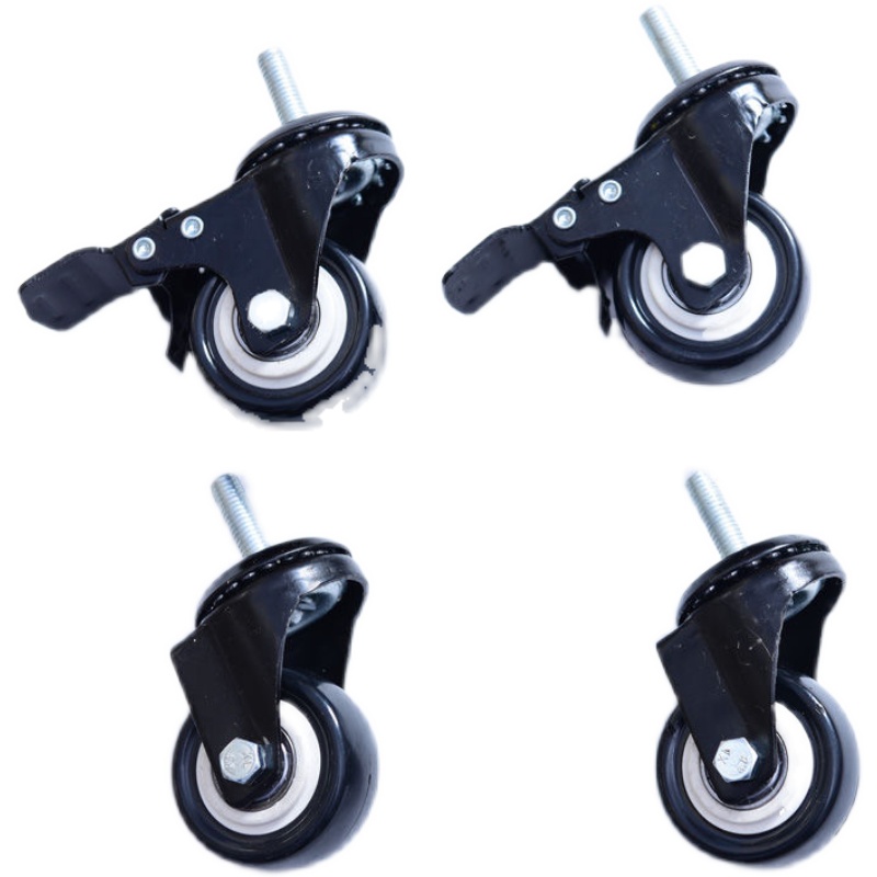 不锈钢货架厨房置物架配套双轴承工业轮万橡胶静音万向轮带刹车轮 - 图3