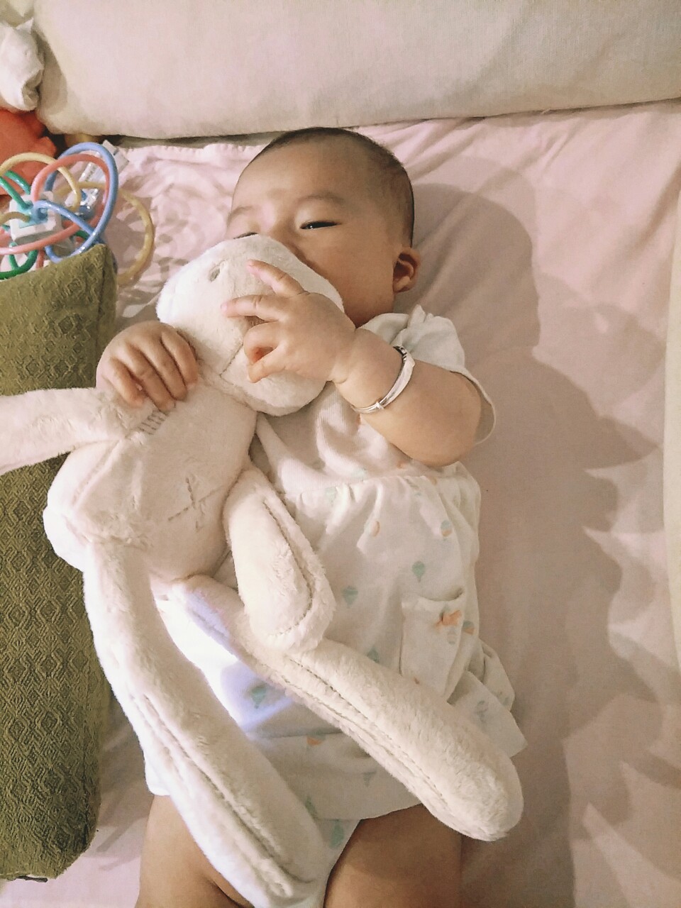 婴儿陪睡ins玩偶 网红邦尼兔安抚巾睡眠兔子娃娃毛绒公仔儿童玩具 - 图0