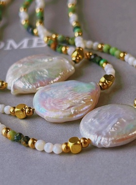 多巴胺女孩炫彩天然巴洛克珍珠套装复古简约轻奢气质小众时尚百搭