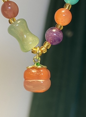 天然南红柿柿事事如意手串手链 小众轻奢复古手链 支持复检