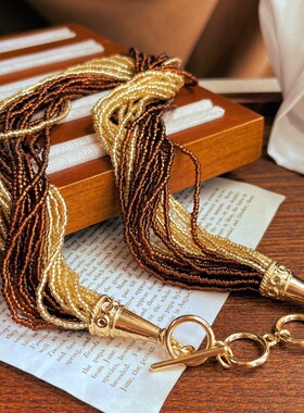 老奶奶慵懒风多层复古人造水晶项链浪漫唯美小众轻奢锁骨链