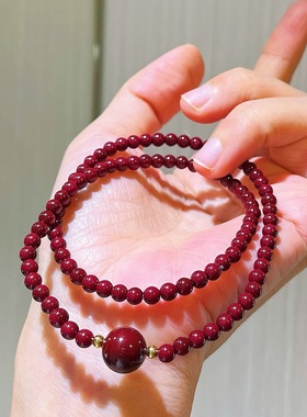 秋冬高品质新年安可拉红施家珍珠多圈设计感手链手串女