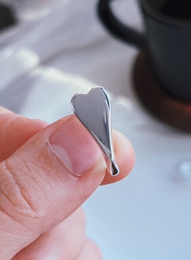 6克左右ins风几何爱心银戒指立体爱心冷淡风日系小众戒指