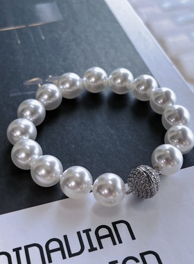 12m冷光澳白色施家珍珠项链手链套装简约时尚百搭气质韩版