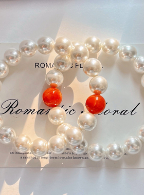 复古国风10mm贝珠南红设计感基础款手链手串