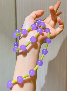 紫色紫罗兰石英岩玉天然南方玉锁骨链