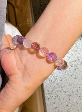 10mm天然彩超七圆珠单圈手链手串