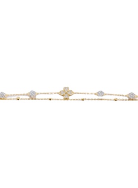 闪亮甄选S925通体纯银幸运草50分莫桑钻手链轻奢小众设计手饰链条