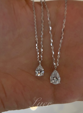 爆闪!通体纯银进口水滴仿真高碳钻轻奢精致单钻锁骨链项链高级感