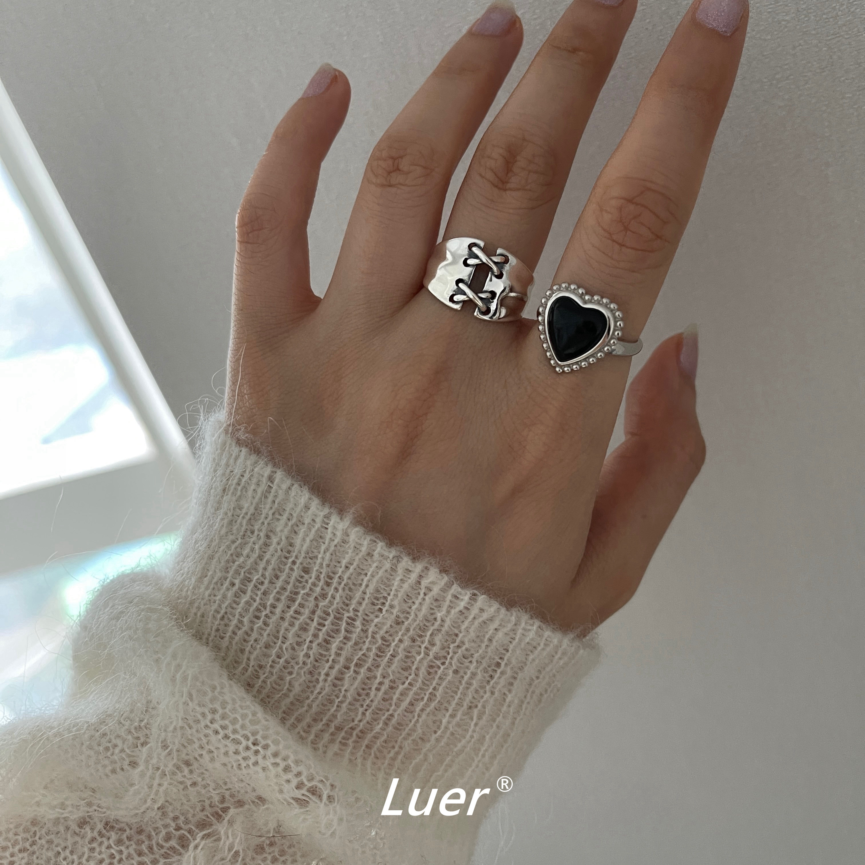Luer women's full body 925 sterling silver fashion ring