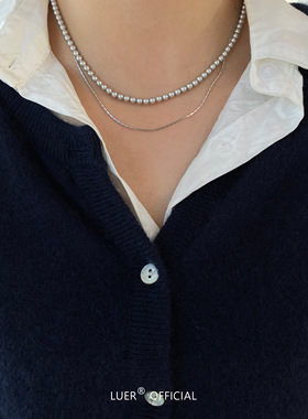 鹿尔进口施家珍珠正圆强光锁骨链