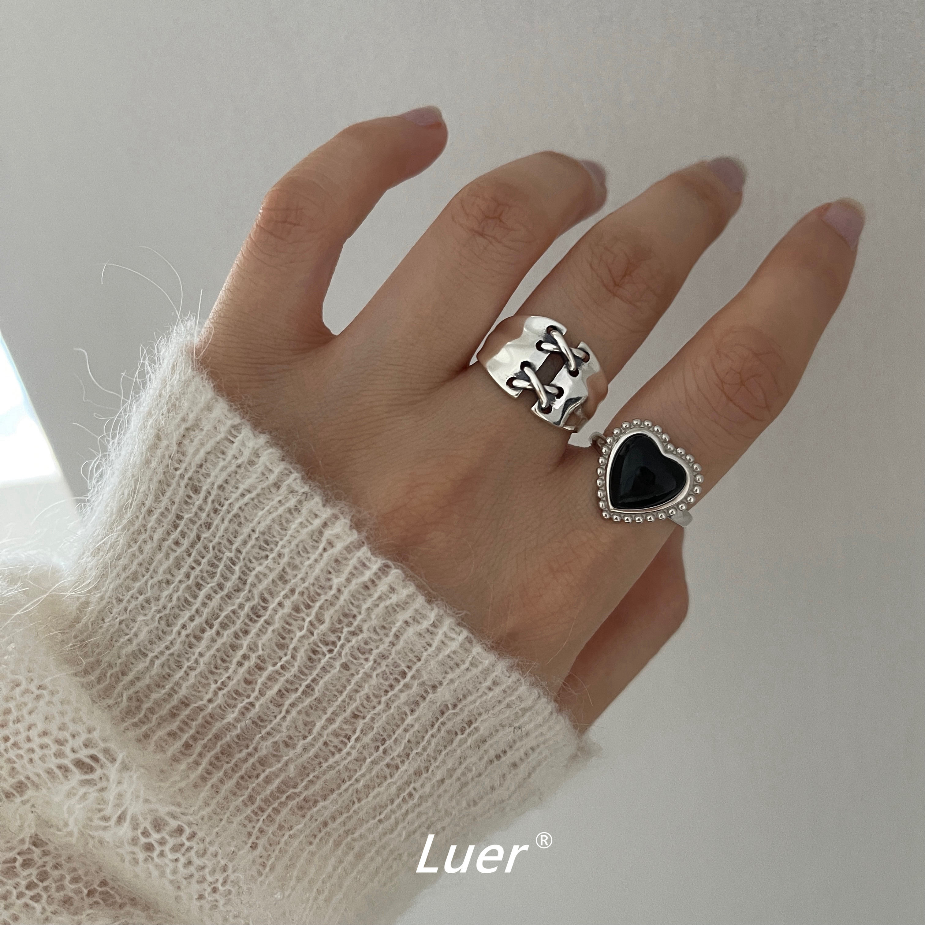 Luer women's full body 925 sterling silver fashion ring
