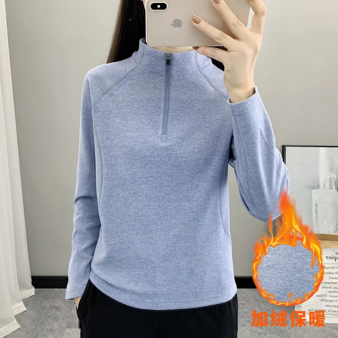 秋冬抓绒衣加厚长袖打底衫女德绒保暖半拉链卫衣休闲运动立领上衣,淘宝优惠券,粉丝福利购,淘宝优惠卷