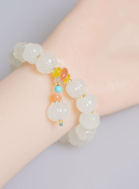 香积流通处好运连连白手链手串时尚礼物水晶天琉璃百搭佛珠寺