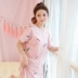 Áo ngủ nữ mùa hè cotton ngắn tay cỡ lớn phiên bản Hàn Quốc của sinh viên tươi tắn và đáng yêu có thể mặc đồ ngủ mùa hè gợi cảm phục vụ tại nhà - Đêm đầm
