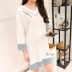 Bộ đồ ngủ nữ mùa xuân và mùa thu cotton dài tay có thể mặc cho học sinh dễ thương ngọt ngào phiên bản Hàn Quốc của dịch vụ váy ngủ cổ chữ V - Đêm đầm