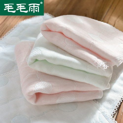 4条产妇毛巾月子孕妇纱布柔软婴儿宝宝小毛巾吸汗长方形女洗脸巾 - 图0