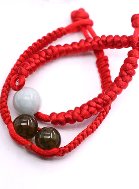 吉祥喜庆中国红手工制作红绳手链