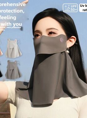 3D Ice Silk UPF50+ UV Protection Face Mask for Women Summer