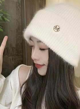 Knitted hats for children with winter velvet thickening