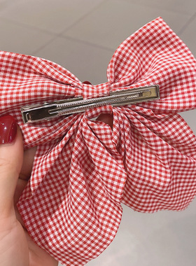 2022 New Polka Dot Print Barrettes Long Ribbon Hair Clip Bow