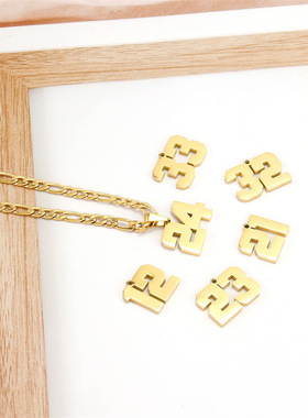 Digital necklace stainless steel pendant