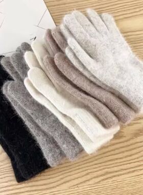 Women Winter Gloves Keep Warm Plus Cashmere Solid High Elast