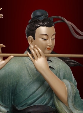 东来紫黄铜精工叠染八仙过海佛像韩湘子神像曹国舅铁拐李保平安