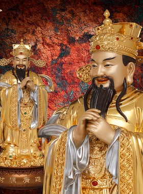 文财神爷供奉神像东来紫铜像京铜摆件官方旗舰店铺五路招财