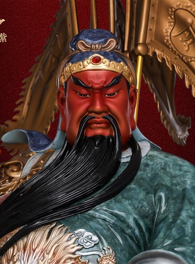 东来紫关公摆件武财神神像铜雕招财供奉铜像关帝圣君京铜伽蓝菩萨