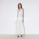 MoodBerry American retro botanical flower embroidered vest skirt suit women's summer design gauze long skirt