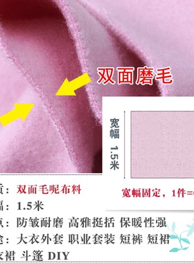秋冬加厚双面磨毛呢子布料