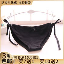 Low Waist Lacing Secondary meta Sexy Girls raw COS Stripes Fat Sub Pure Cotton Cartoon Student Triangle Strap Underwear