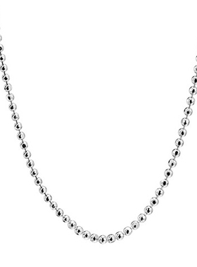 925纯银镀白金项链短款闪加长款